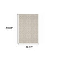 thumbnail image 4 of 3' X 5' Ivory Floral Stain Resistant Indoor Outdoor Area Rug, 4 of 10