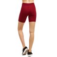 thumbnail image 3 of Women Athletic Workout Biker Yoga Running Jogging Legging Cotton Shorts Tights 15" Length, Burgundy Large, 1 Pack, 3 of 3