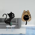 thumbnail image 2 of Reloj de pared con diseño de gato, decorativo, de madera, silencioso, para colgar en la pared, para guardería, sala de juegos, diseño moderno de acríl, 2 of 8