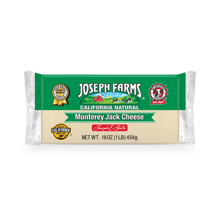 Joseph Farms California Natural Monterey Jack Cheese Chunk, 1lb, Refrigerated
