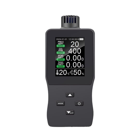 Air Quality Monitor Indoor Quality Tester CO₂/TVOC/PM2.5/Temp/Humidity Air Quality Detector High Sensor Tester