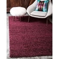 thumbnail image 3 of Solid Shag Collection Area Rug (5' 3" x 8' Rectangle, Eggplant Purple), 3 of 7