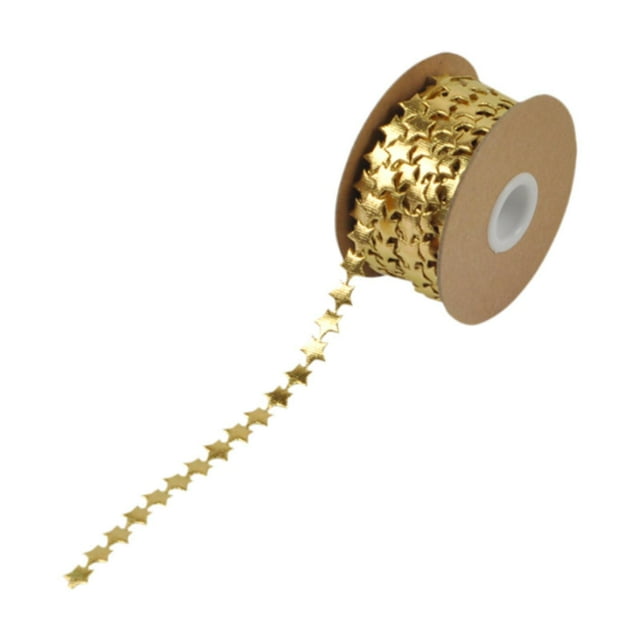 Abbracc Christmas Ribbon DIY Crafts Creative Accessories 32.80ft Rope Wedding Decoration Gold Stars