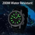 thumbnail image 4 of BERNY Automatic Dive Watches for Men, Sport 200M Waterproof Analog Mechanical Watch with Day & Date, Super Luminous, Silicone Strap, Stainless Steel, Sapphire Crystal, Men's Pro Diver Watch (Black), 4 of 16