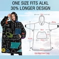 thumbnail image 4 of Oversized Wearable Blanket Hoodie,Math Equations Symbols Black Pattern Sherpa Blanket Hoodie with Super Pockets,Super Warm Fuzzy Pullover for Women & Men, 4 of 6