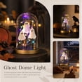 thumbnail image 2 of Halloween Ghost Iridescent Light with Clear Cover, 3 Mini Ghost Figurines Light Up Dome Lamp, Light Up Ghost in Glass Cloche Decor for Indoor Party Home Table Room Kitchen Fireplace Decorations (F), 2 of 6