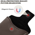 thumbnail image 3 of Haosy Coffee Brown Golf Mallet Putter Cover Strong Magnetic Leather Golf Club Headcover Closure, 3 of 7