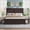 Dark Coffee, variant on VanAcc Farmhouse Twin Size Bed Frame with Headboard and 4 Storage Drawers, Solid Wood Barn Door with Wood Slats, Heavy Duty, Noise-Free, Antique White