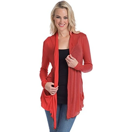 Semi-sheer Cardigan Cover-up with Pockets (3X, Marsala)