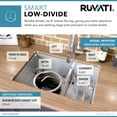 thumbnail image 6 of Ruvati 28-inch Low-Divide Undermount 16 Gauge Kitchen Sink, 6 of 12