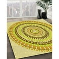 thumbnail image 2 of Ahgly Company Indoor Rectangle Patterned Neon Yellow Area Rugs, 2' x 5', 2 of 6