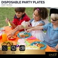 thumbnail image 6 of Disposable Plastic Plates Blue, 10.4 Inches Plastic Dinner Plates, Strong and Sturdy Disposable Plates for Party, Dinner, Holiday, Picnic, or Travel Party Plates, Pack of 50 - By Amcrate, 6 of 6
