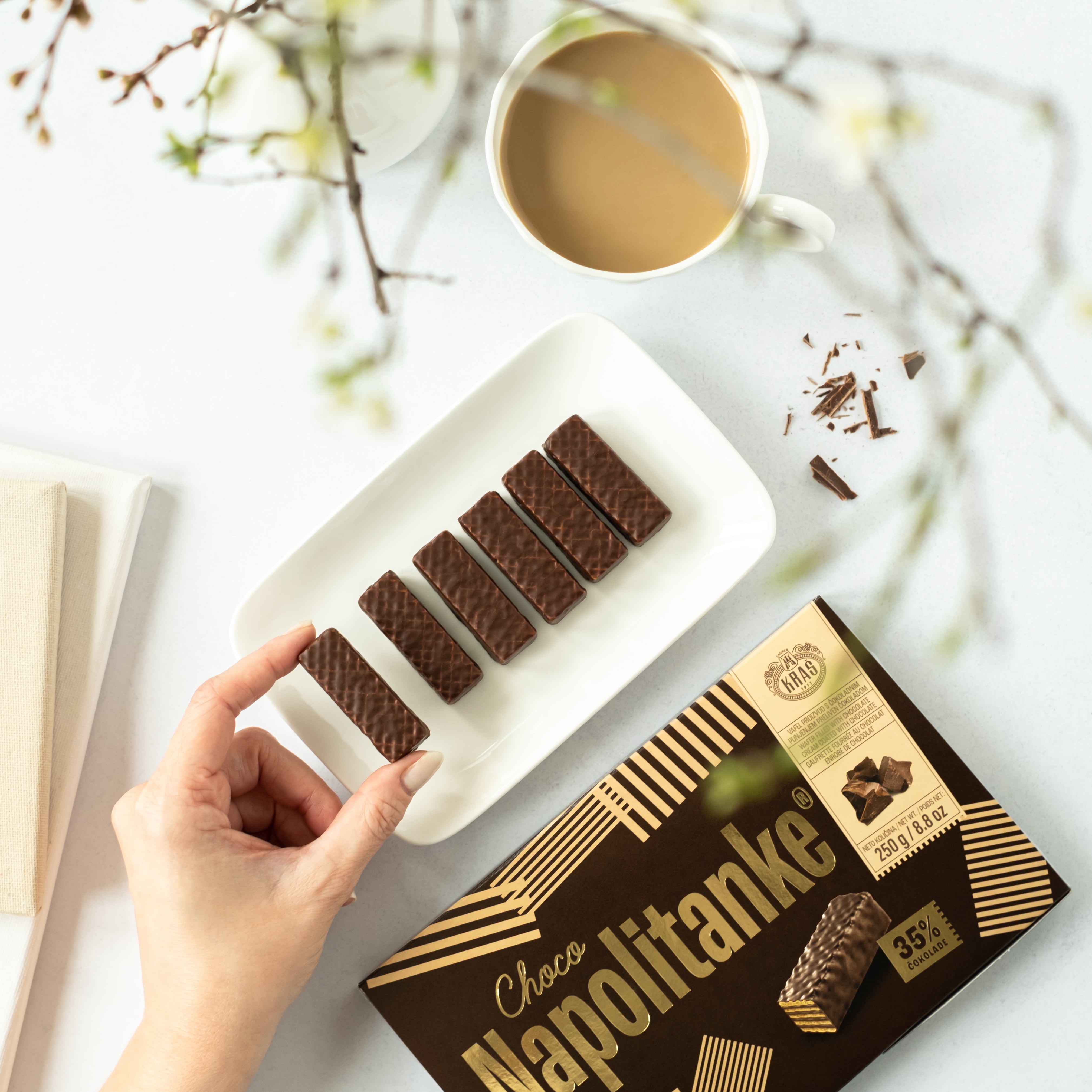 Kras Napolitanke Chocolate Wafers 3-Pack for Office Snacks