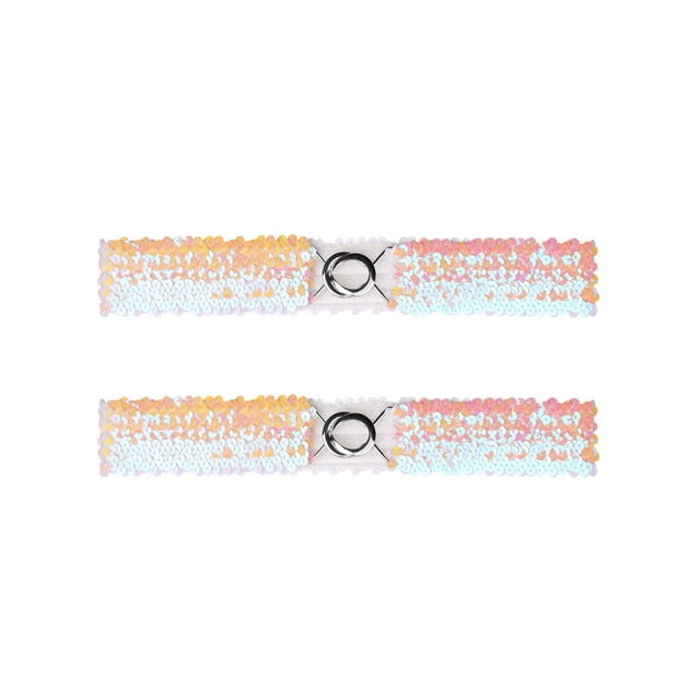 Unique Bargains Ceintures Ajustées pour Femmes à Taille Élastique Décorées de Paillettes Ceintures Extensibles pour Robes 2 Pcs Colorées