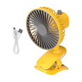 thumbnail image 1 of Ventilador con Clip para cochecito, ventilador de mesa de 3 velocidades recargable silencioso con rotación de 180  degree, pequeño ventilador de escritorio Amarillo Gloria  Ventilador de clip, 1 of 8