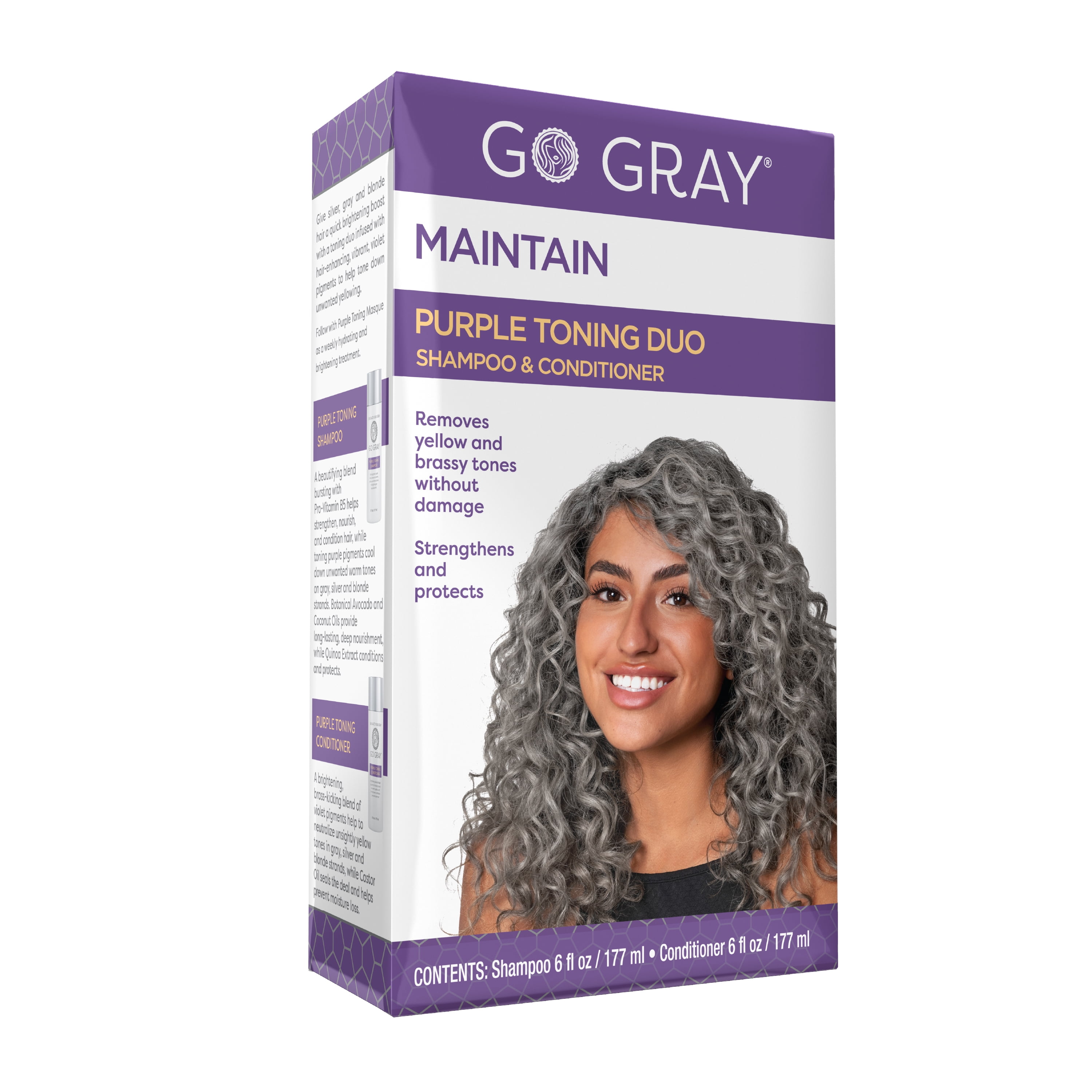 Go Gray Nourishing Purple Toning Shampoo & Conditioner, Full Size Set, 2  Piece 