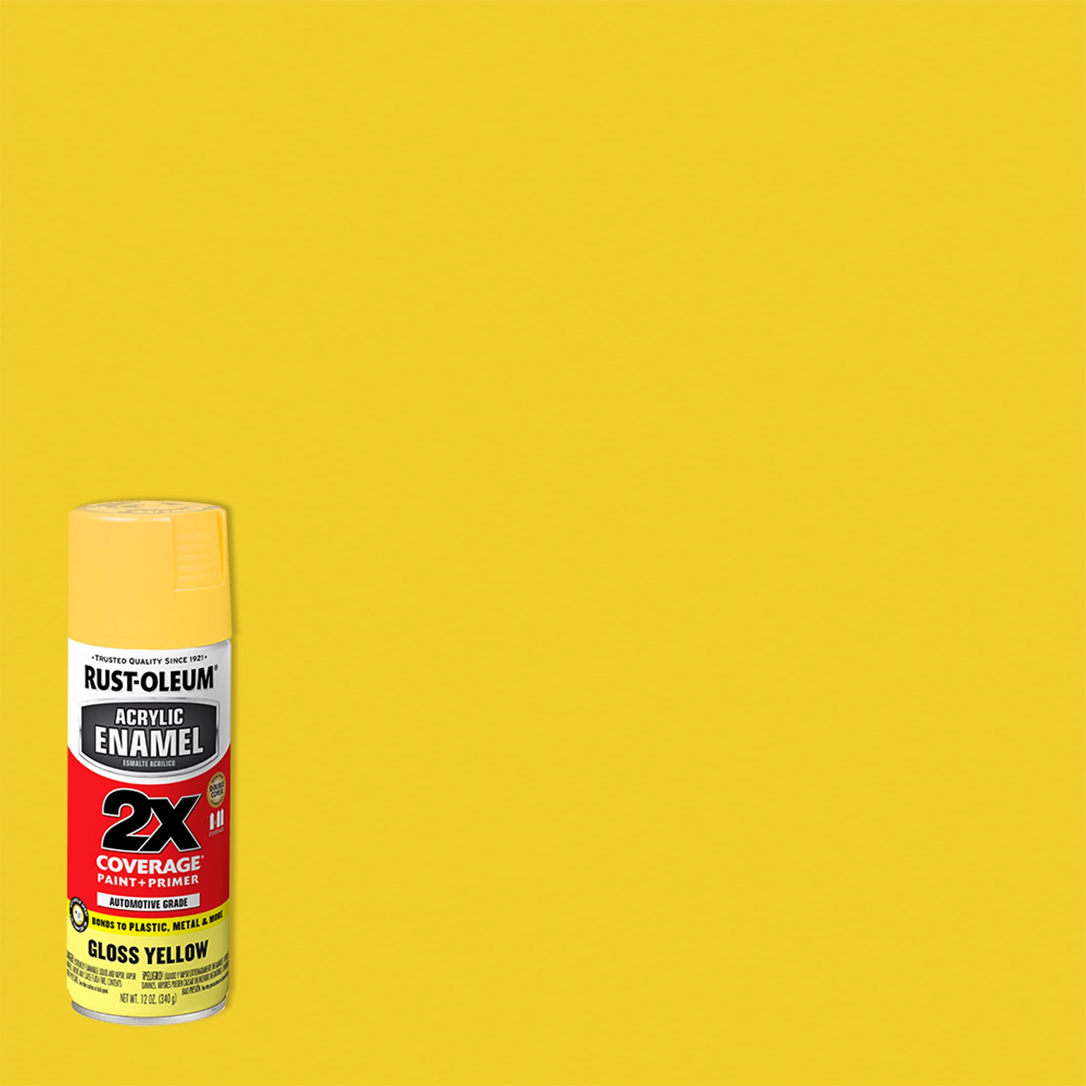 6 Pack, Yellow, Rust-Oleum Automotive Gloss Acrylic Enamel 2X Spray Paint-316890, 12 oz