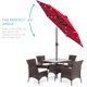 thumbnail image 2 of JJUN 7.5ft Outdoor Solar Patio Umbrella for Deck, Pool w/Tilt, Crank, LED Lights, 2 of 8