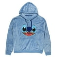 thumbnail image 3 of Disney Stitch Hoodie Big Face Crushed Velvet Fleece Adult Sweatshirt, 3 of 6