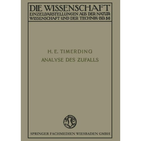 Die Wissenschaft Die Analyse Des Zufalls, Book 56, (Paperback)
