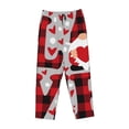 thumbnail image 4 of Disketp Buffalo Plaid Love And Gnome Print Women'S Comfy Pajama Pants Casual Drawstring Palazzo Lounge Wide Leg Pants, 4 of 9