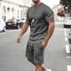 thumbnail image 2 of Mens Pantalones Casuales Cuello Redondo Impresión de Manga Corta Blusa Y Pantalones Cortos Traje, Pantalones de Traje para Hombres, 2 of 5