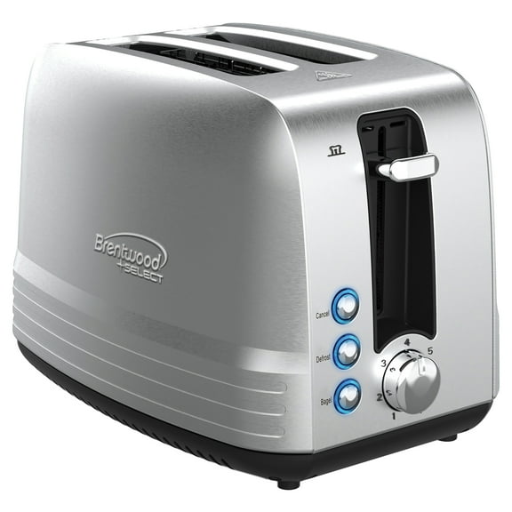 Brentwood Select 2-Slice 850-Watt Extra-Wide Slot Stainless Steel Toaster
