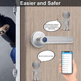 thumbnail image 2 of 3X Serrure de Porte Intelligente Entrée Sans Clé Serrure à Clavier Serrure de Porte avec Poignée, Serrure de Porte à Empreinte Digitale avec Contrôle WiFi par Application Tuya, 2 of 6
