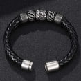thumbnail image 2 of Genuine Leather Woven Stainless Steel Bracelet, 2 of 2