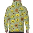 thumbnail image 7 of Daiia Sage Green With Sunflowers for Men's Fashion Hoodies & Sweatshirts with Kangaroo Pocket Hooded Sweatshirt Breathable & Moisture Wicking-Small, 7 of 7