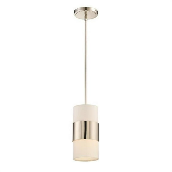 One Light Pendant in Minimalist Style 6 inches Wide By 19 inches High-Polished Nickel Finish Bailey Street Home 49-Bel-2242662