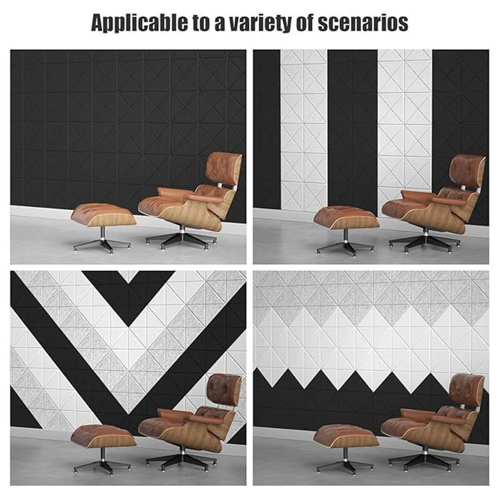 12Pack Acoustic Panels with Self-Adhesive, 12x12x0.4Inch Sound Proof Foam Panels, Sound Absorbing Tile