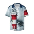 thumbnail image 5 of Daiia Circular Lighthouse Men's Linen Shirts Short Sleeve Casual Shirts Button Down Shirt for Men Beach Summer Wedding Shirt-XX-Large, 5 of 6