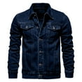 thumbnail image 5 of YMNXA Mens Denim Jacket Long Sleeved Lapel Solid Color Button Comfortable Fashion Coat With Pocket For Casual Daily Wear Bu1 Xl, 5 of 7
