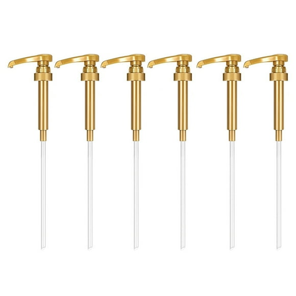 enjoywould 6Pcs Syrup Pump Food Grade Strong Sealing Moisture-proof Leakproof Tea Juice Bottle Coffee Syrup Bottle Pump Coffee Bar Accessories