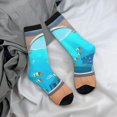 thumbnail image 5 of Rateoe Underwater Aquarium Arches for Women Casual Calf Socks - Cute Crew Socks - Thin Soft Above Ankle Socks Size 5-11, 5 of 6