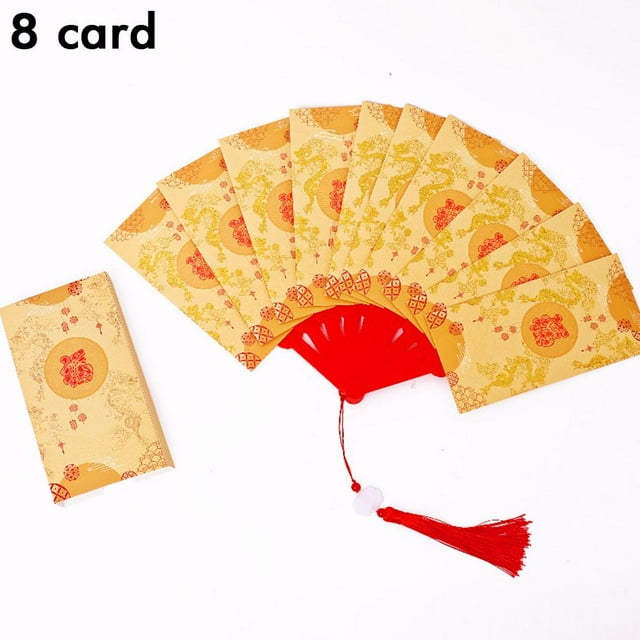 SharkTRUE Card Card Card Golden Color Fan Red Packet Graduation Fan Shape Red Envelopes Folding Red Envelope Fan Hand-held Folding Gift Chinese Style Graduation Gift