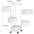 thumbnail image 5 of Queroig Fruit Vegetable Basket, Rotating Storage Shelves Rack, Kitchen Vegetable Storage Organizer, Fruit Basket Floor Stand Shelf Fruit Tower, 5 Tiers, Irregular Shape (White), 5 of 8