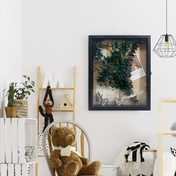 Graduation Shadow Box Frame 13x16, Large Graduation Frames with Glass Window, Metal Lock, Memory Box for Graduation Keepsake, Cap and Gown Black