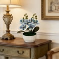 thumbnail image 4 of Artificial Orchids Realistic Phalaenopsis Potted Plant with Ceramic Pot for Home Office Desk Decor, 4 of 6