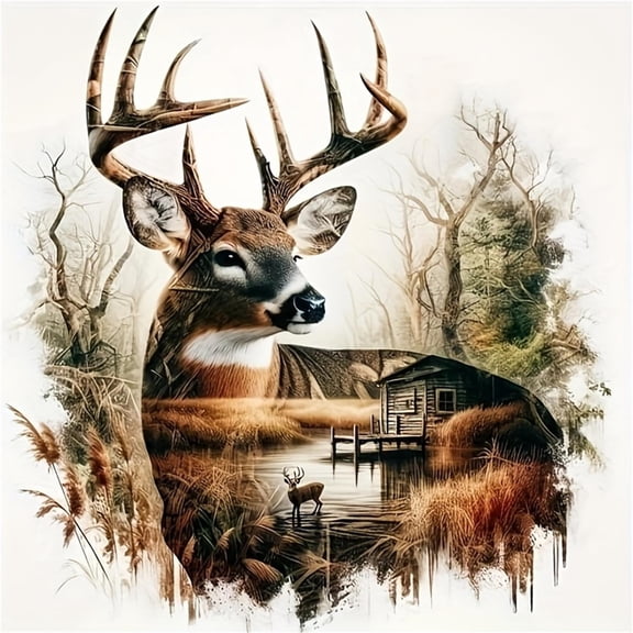 CSZPPQAF 5D DIY Diamond Art Kits for Adults ,Deer Full Drill Diamond Dots Gem Art,Home Wall Decor 13.8x13.8inches.