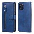 thumbnail image 1 of Case for iPhone 11 Pro Max Zipper Pocket Wallet Leather Case Magnetic Closure Flip Cover - Blue, 1 of 5