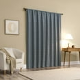 thumbnail image 2 of Sun Zero Bronte Floral Jacquard 100% Blackout Rod Pocket Curtain Panel, 50"W X 84"L, Denim Blue, 2 of 8