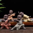 thumbnail image 5 of Adornos de monje de Kung Fu, estatua de Buda, Animal de té, bandeja de té de jardín Zen, estatuilla para bandeja de té de Kung Fu, decoración del coche, hogar y oficina (rojo), 5 of 5