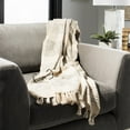 thumbnail image 2 of SAFAVIEH Voleta Metallic Striped Throw, 70" x 50", White/Grey/Gold, 2 of 4