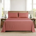 thumbnail image 2 of Mainstays Super Soft Faux Textured Microfiber Bed Sheet Set, Full, Luscious Red Merlot, 4 Piece, 2 of 11