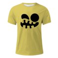 thumbnail image 4 of VBARHMQRT Fishnet Shirt Men's Print Theme T Shirt Printed Solid Color Short Sleeve Top Yellow, 4 of 4