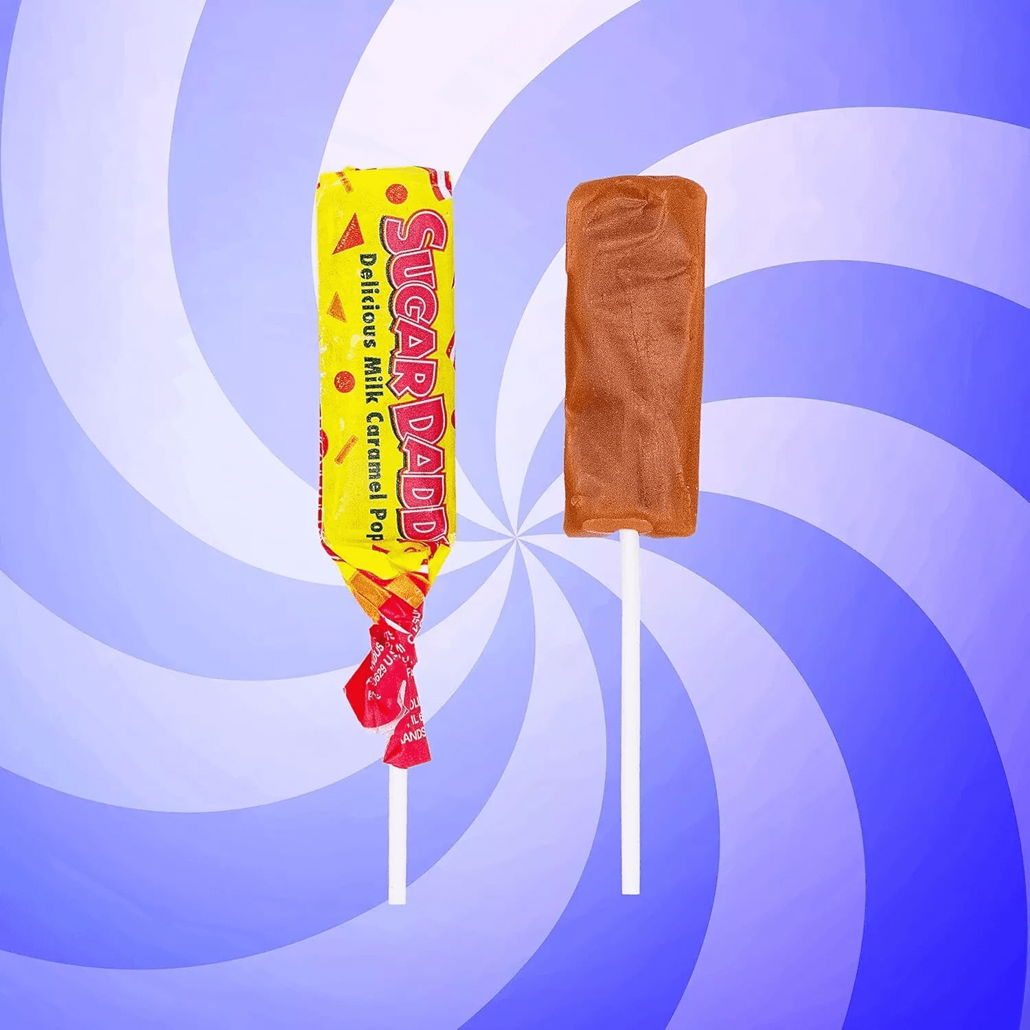 SUGAR DADDY Delicious Milk Caramel Pops, Bulk & Delicious Fun Size Candy (2 Pounds)