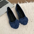 thumbnail image 6 of Xfvqtps Womens Summer Dress Flats Comfortable Round Toe Bowknot Ballet Shoes for Woman Soft Suede Driving Flats Blue, 6 of 9