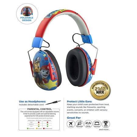 Paw Patrol Kids Ear Protectors Earmuffs and Headphones 2 in 1 Noise Reduction and Headphones for Kids Ultra Lightweight (Paw (Best Noise Reduction Headphones For Kids)